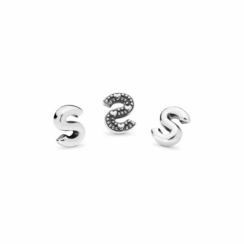 Pandora Letter S Petite Locket Charm Silver Egypt YM1963754